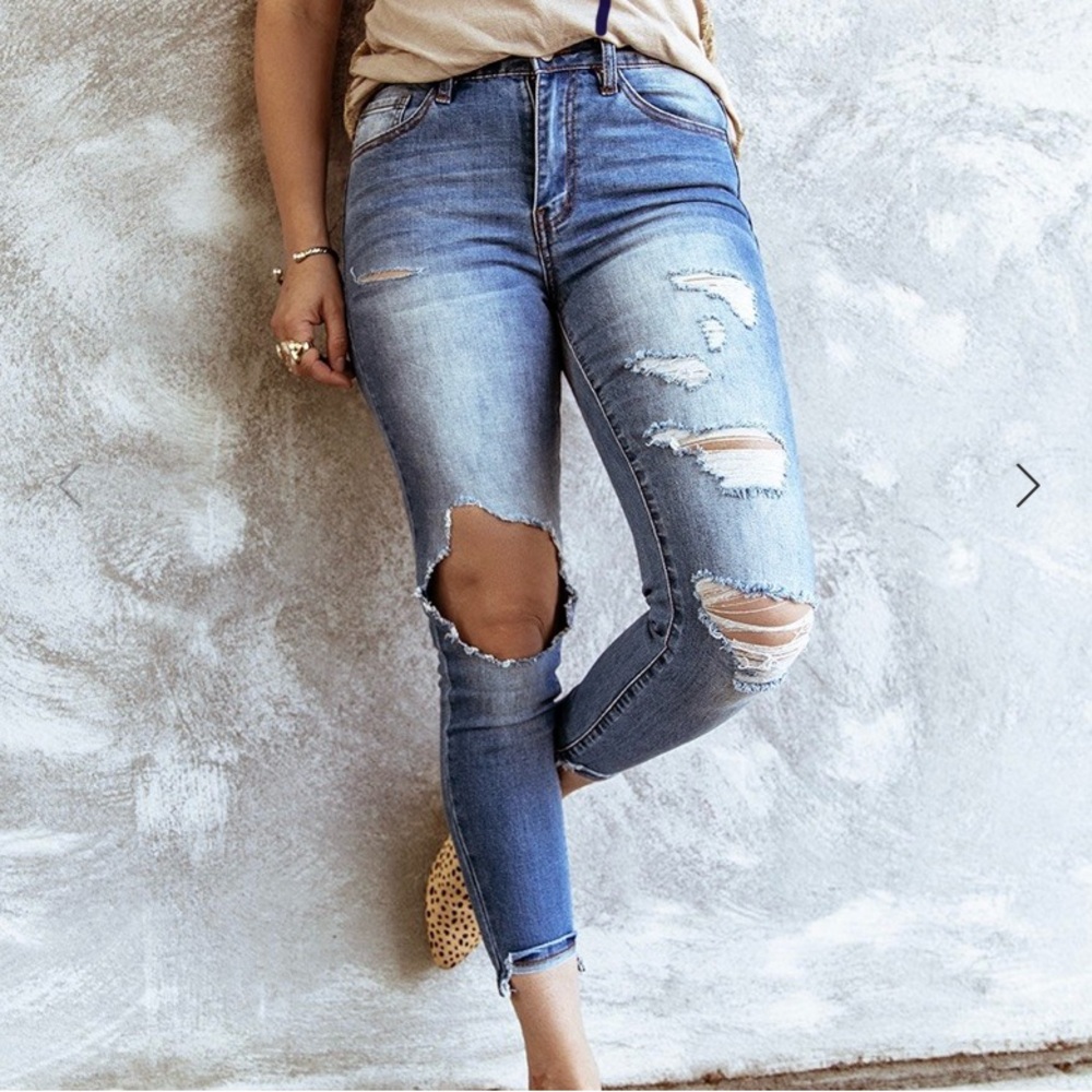 Distressed jeans